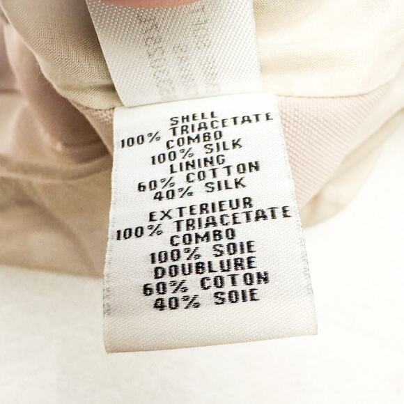 DVF Emme Soft Canvas Cream Black Pleated Silk Mini Skirt Size 4 MINT - Picture 6 of 8